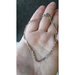 Italian 925 Sterling Silver Twisted Anklet Vintage